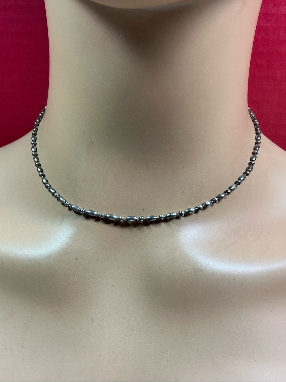 Vintage Sterling Silver MD 28 V Unique Link Necklace. 16” long